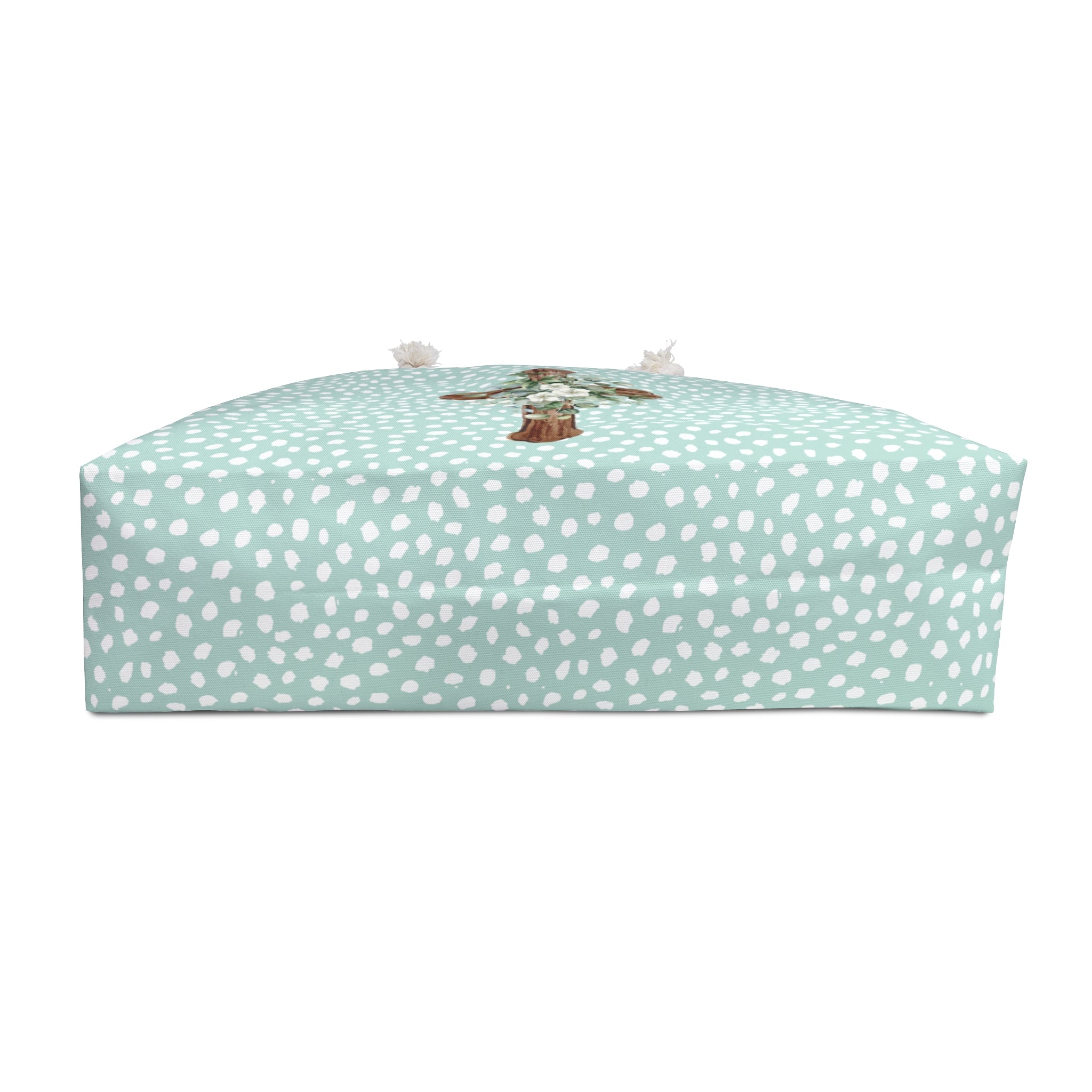 Floral Cross Weekender Bag – Mint Polka Dot Travel Tote