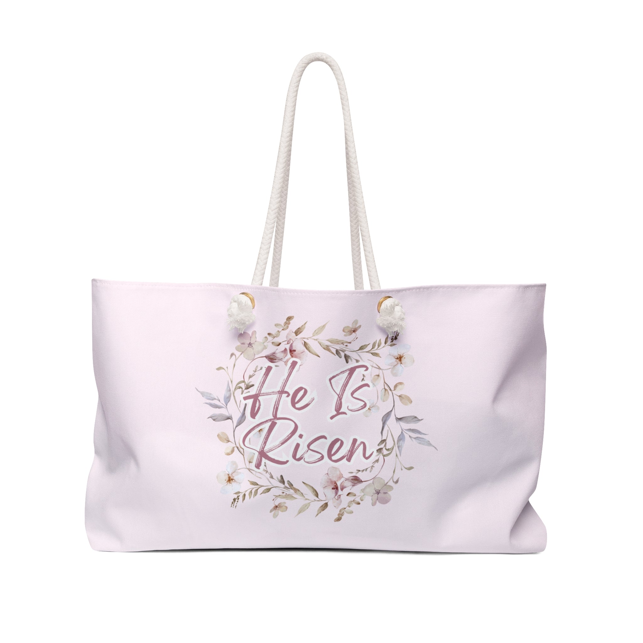 "He Is Risen" Floral Easter Travel Tote