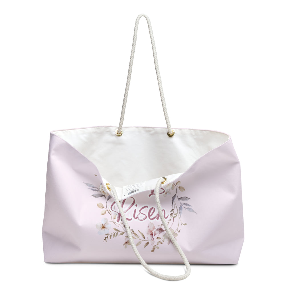 "He Is Risen" Floral Easter Travel Tote