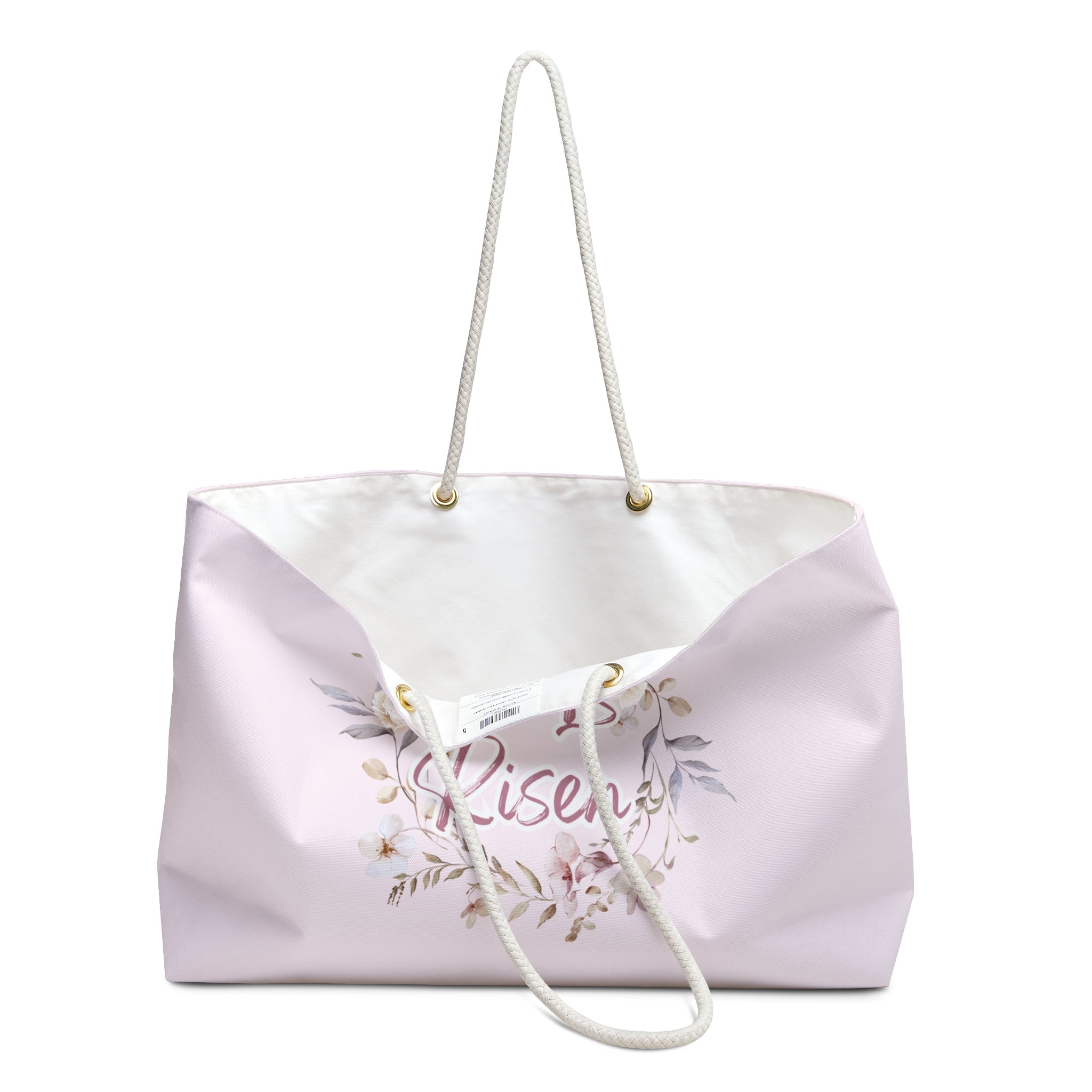 "He Is Risen" Floral Easter Travel Tote