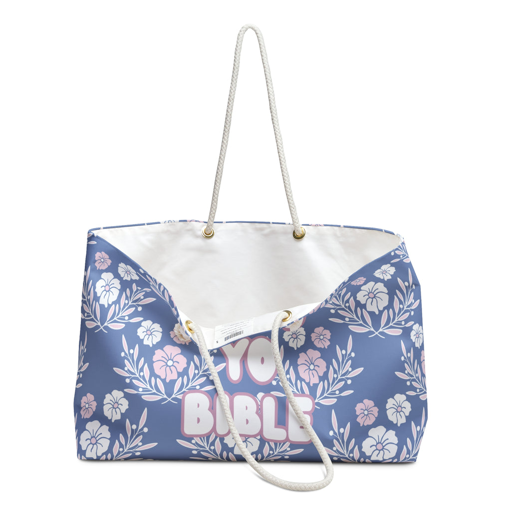 Weekender Bag — "Read Yo Bible" Floral Travel Tote